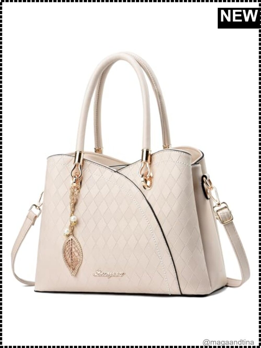 Synthetic Leather Satchel Crossbody Tote Bag Travel Work
